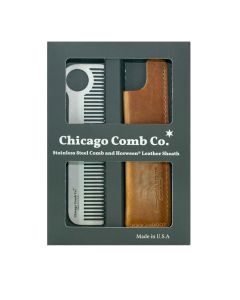 Chicago Comb Co. giftbox Model No. 1 Rvs + Hoesje