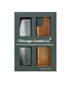 Chicago Comb Co. giftbox Model No. 3 Rvs + Hoesje